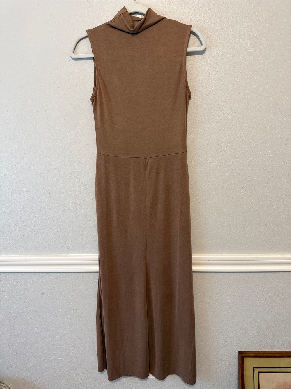 all:row Sleeveless Midi Dress in Warm Tan